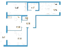 Планировка квартиры в ЖК AEROCITY-2 (Аэросити-2)