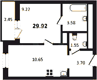 Планировка квартиры в ЖК Aerocity 5 (Аэросити 5)