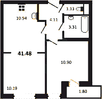 Планировка квартиры в ЖК Aerocity 5 (Аэросити 5)