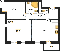 Планировка квартиры в ЖК Aerocity 5 (Аэросити 5)