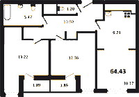 Планировка квартиры в ЖК Aerocity 5 (Аэросити 5)