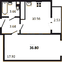 Планировка квартиры в ЖК Аквилон SKY