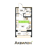 Планировка квартиры в ЖК Аквилон ZALIVE (Залив)