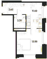 Планировка апартамента в ЖК Avenue Apart Pulkovo