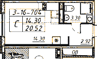 Планировка апартамента в ЖК Avenue Apart Pulkovo