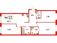 Планировка апартамента в ЖК ZOOM на Неве