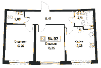 Планировка квартиры в ЖК Авиатор (Мурино)