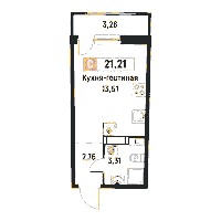 Планировка квартиры в ЖК Авиатор (Мурино)