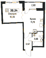 Планировка квартиры в ЖК Авиатор (Мурино)