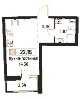 Планировка квартиры в ЖК Авиатор (Мурино)