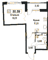 Планировка квартиры в ЖК Авиатор (Мурино)