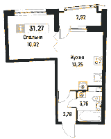 Планировка квартиры в ЖК Авиатор (Мурино)