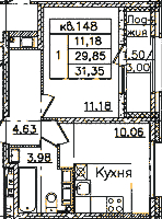 Планировка квартиры в ЖК БелАрт