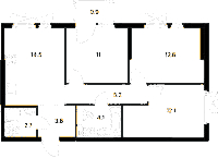 Планировка квартиры в ЖК Кантемировская, 11