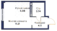 Планировка квартиры в ЖК Кронфорт. Центральный