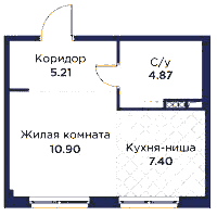 Планировка квартиры в ЖК Кронфорт. Центральный