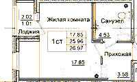 Планировка квартиры в ЖК Квартал Заречье