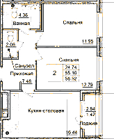 Планировка квартиры в ЖК Квартал Заречье