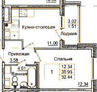 Планировка квартиры в ЖК Квартал Заречье