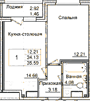 Планировка квартиры в ЖК Квартал Заречье