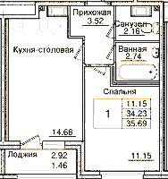 Планировка квартиры в ЖК Квартал Заречье