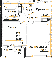 Планировка квартиры в ЖК Квартал Заречье