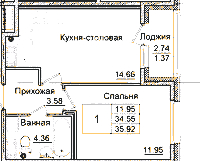 Планировка квартиры в ЖК Квартал Заречье