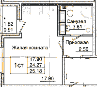 Планировка квартиры в ЖК Квартал Заречье