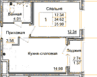 Планировка квартиры в ЖК Квартал Заречье