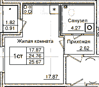 Планировка квартиры в ЖК Квартал Заречье