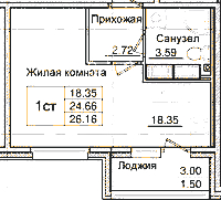 Планировка квартиры в ЖК Квартал Заречье