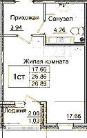 Планировка квартиры в ЖК Квартал Заречье