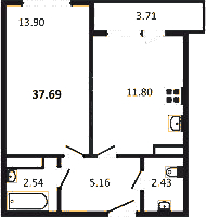 Планировка квартиры в ЖК Modum (Модум)