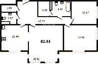 Планировка квартиры в ЖК Modum (Модум)