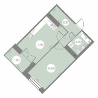 Планировка квартиры в ЖК Огни Залива (III очередь)