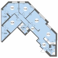 Планировка квартиры в ЖК Огни Залива (IV очередь)