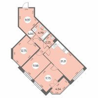 Планировка квартиры в ЖК Огни Залива (IV очередь)
