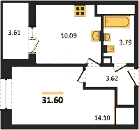 Планировка квартиры в ЖК Pulse Premier (Пульс Премьер)