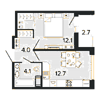 Планировка квартиры в ЖК Ultra City 2 (Ультра Сити 2)